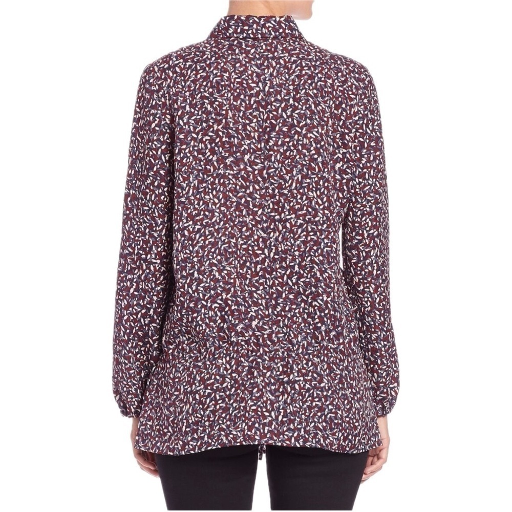 TORY BURCH Red Agate Confetti Blouse Top Size M